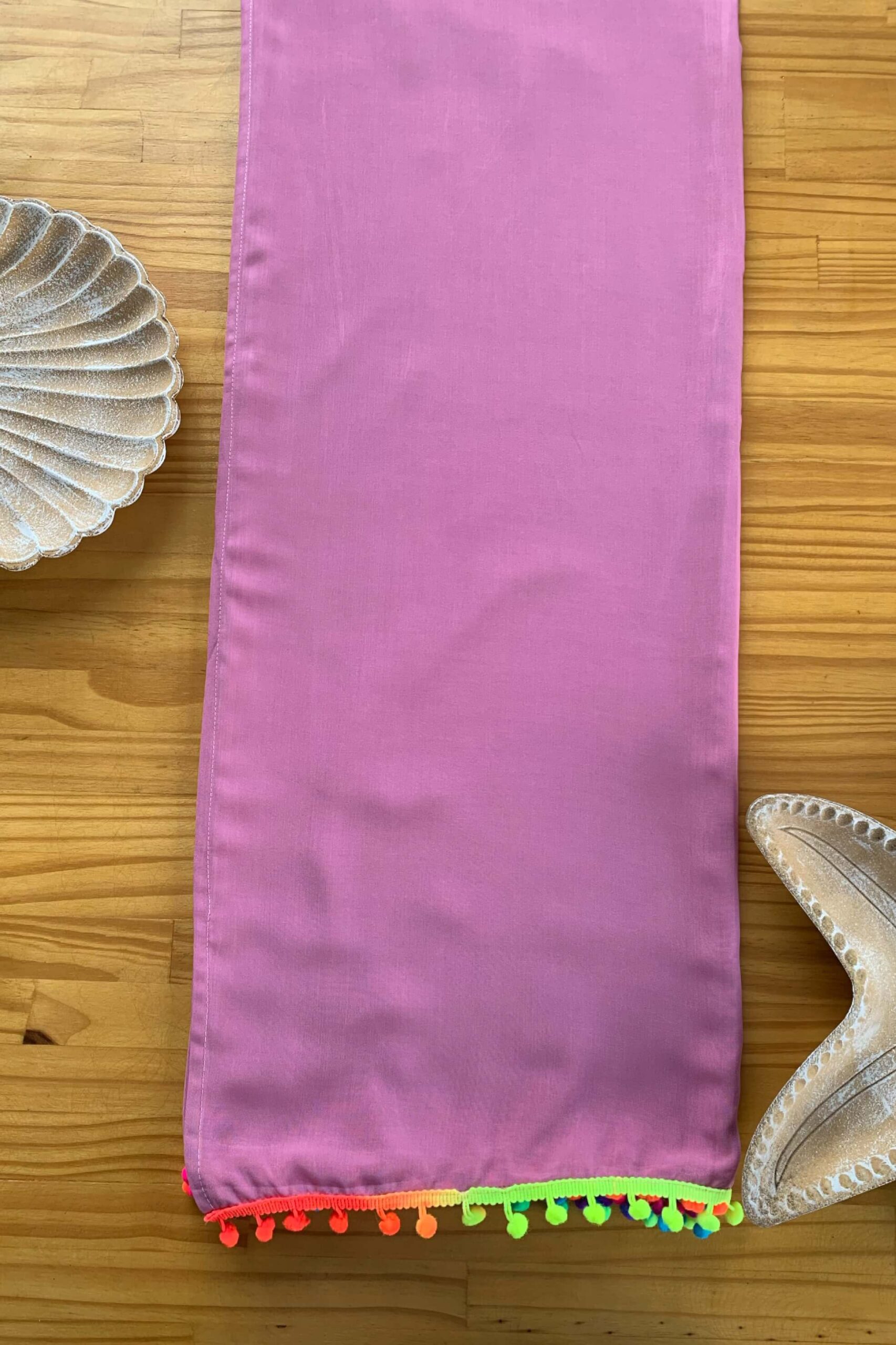 Canga c/ Pompom Viscose Rosa Escuro - Imagem 2